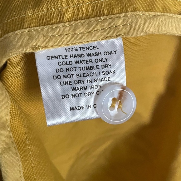 Anthropologie SANCIA Striped Mustard Flutter Sleeve Dress - Picture 12 of 12